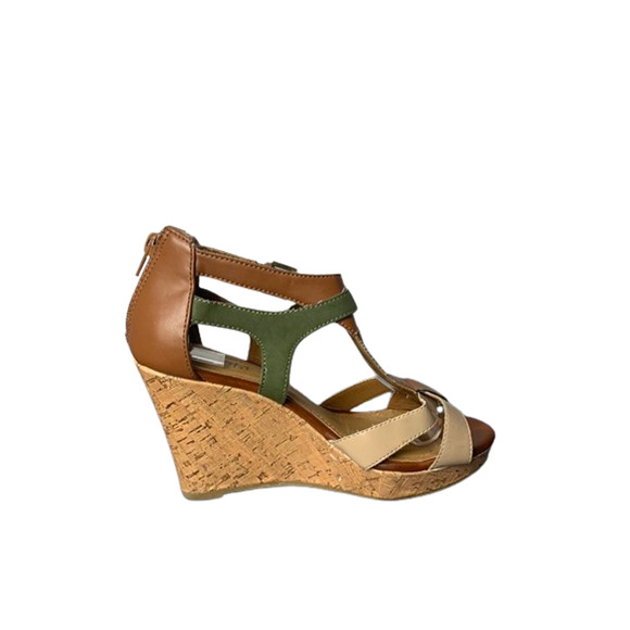 Dots Womens Multicolor Cork Wedge Sandals Size 7 With Adjustable Straps - Picture 4 of 8